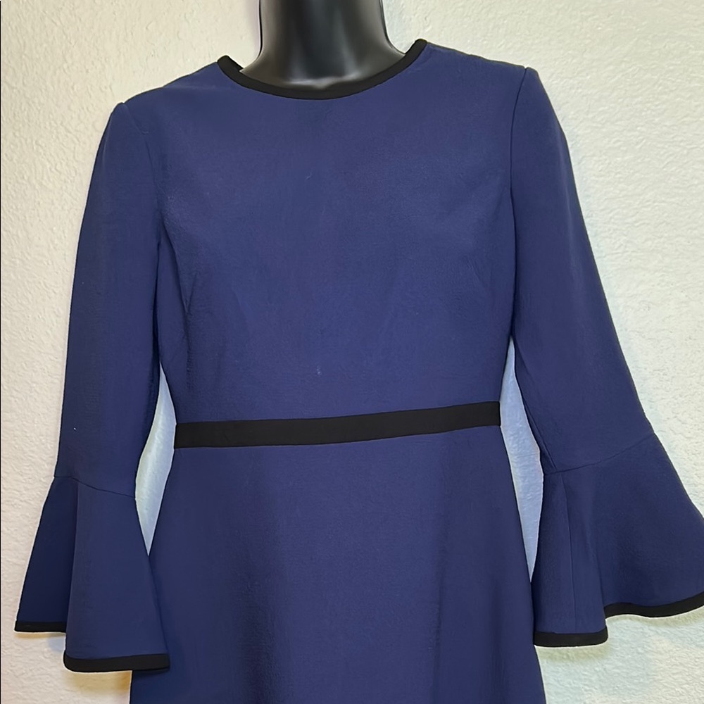 Eliza J Navy Long Sleeve Dress with Flare Cuffs - Picture 3 of 9